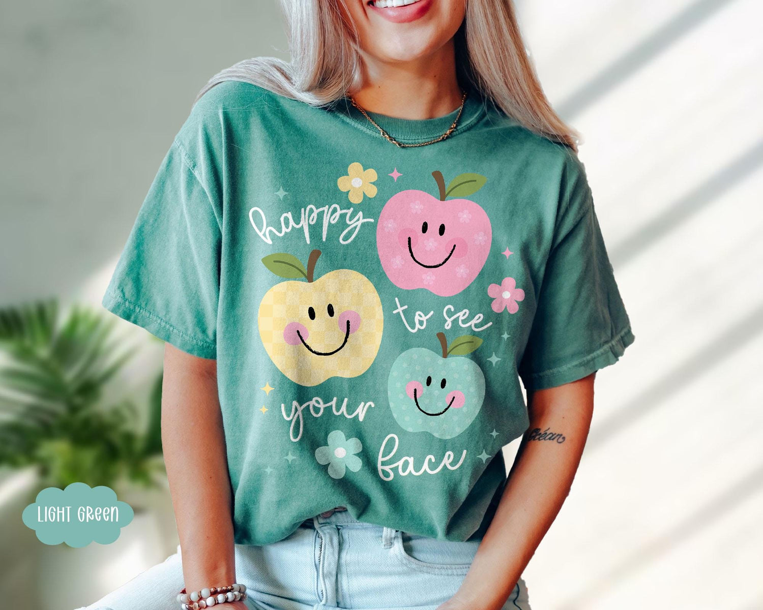 Comfort Colors Teacher Shirt: Happy To See Your Face, Back to School Gift