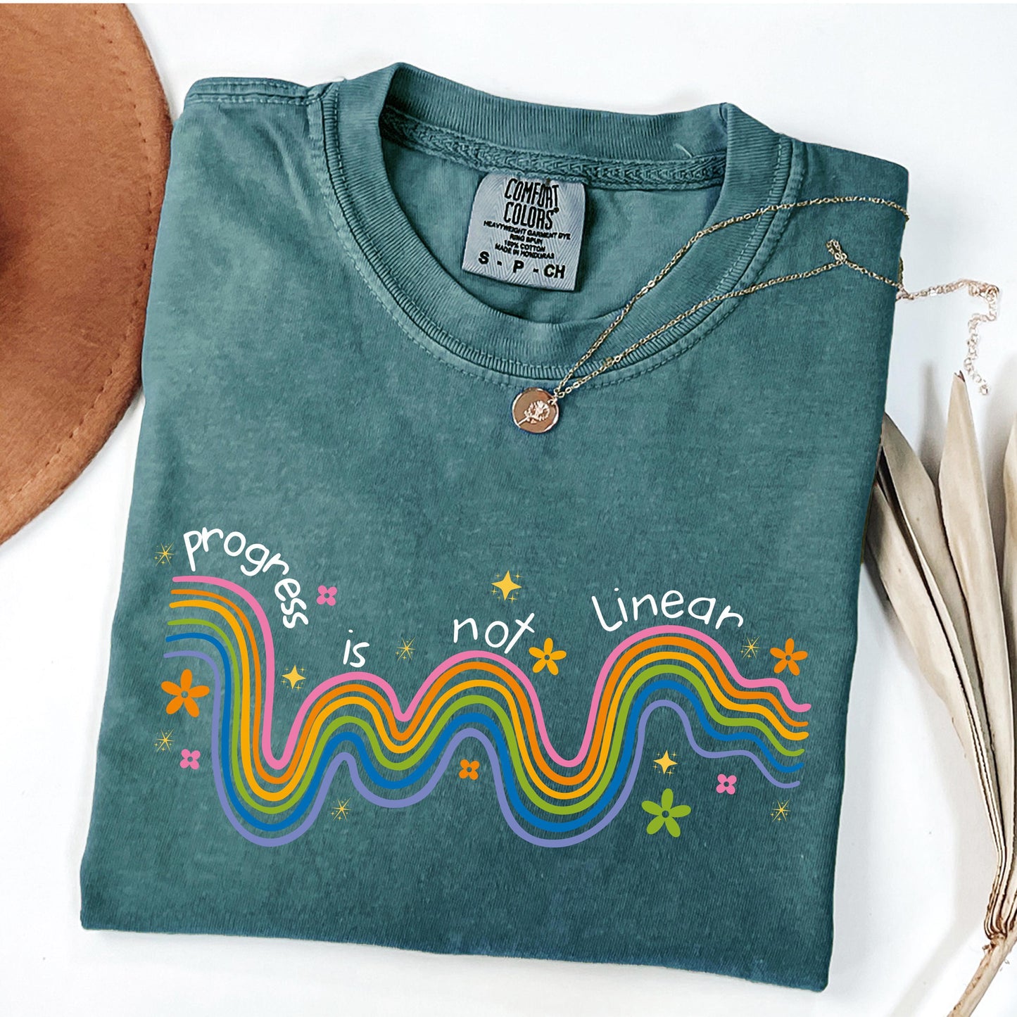 Comfort Colors Progress Is Not Linear Teacher Shirt: Mental Health Awareness