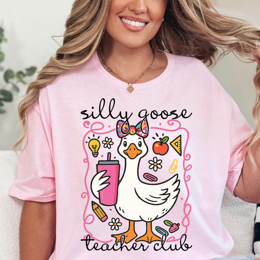 Silly Goose Teacher Club Shirt, Funny Teacher Appreciation Shirt, Cute Goose Teacher Tee, Teacher Gift for Women, End of School Year Shirt